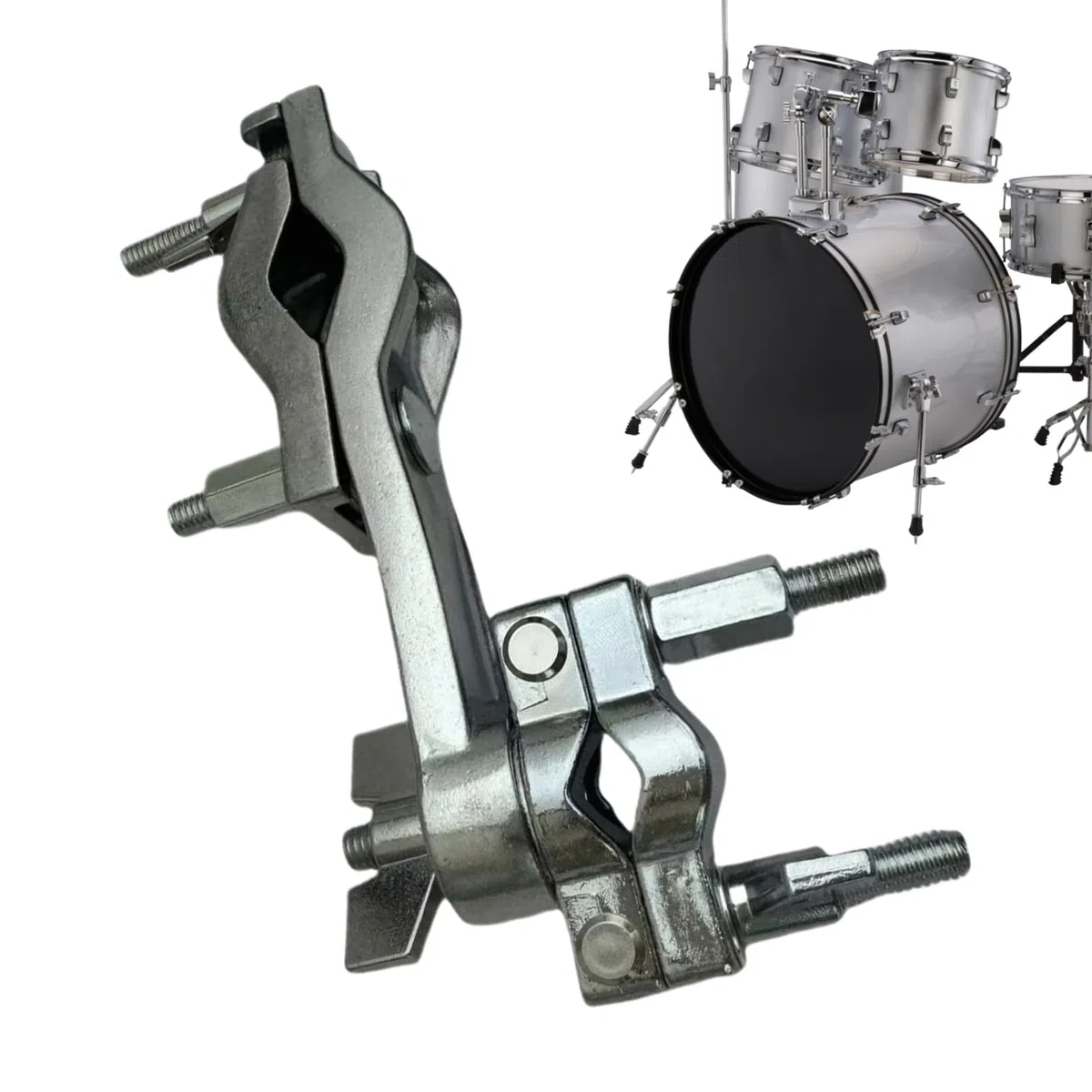 Drum Clamp, Stand Holder, 6.69x4.33x1.38 inches Adjustable Cowbells Compact Percussion Mount Hardware, Stable Easy-Mount Kit Accessory, Clamp for Men, Women, Musicians