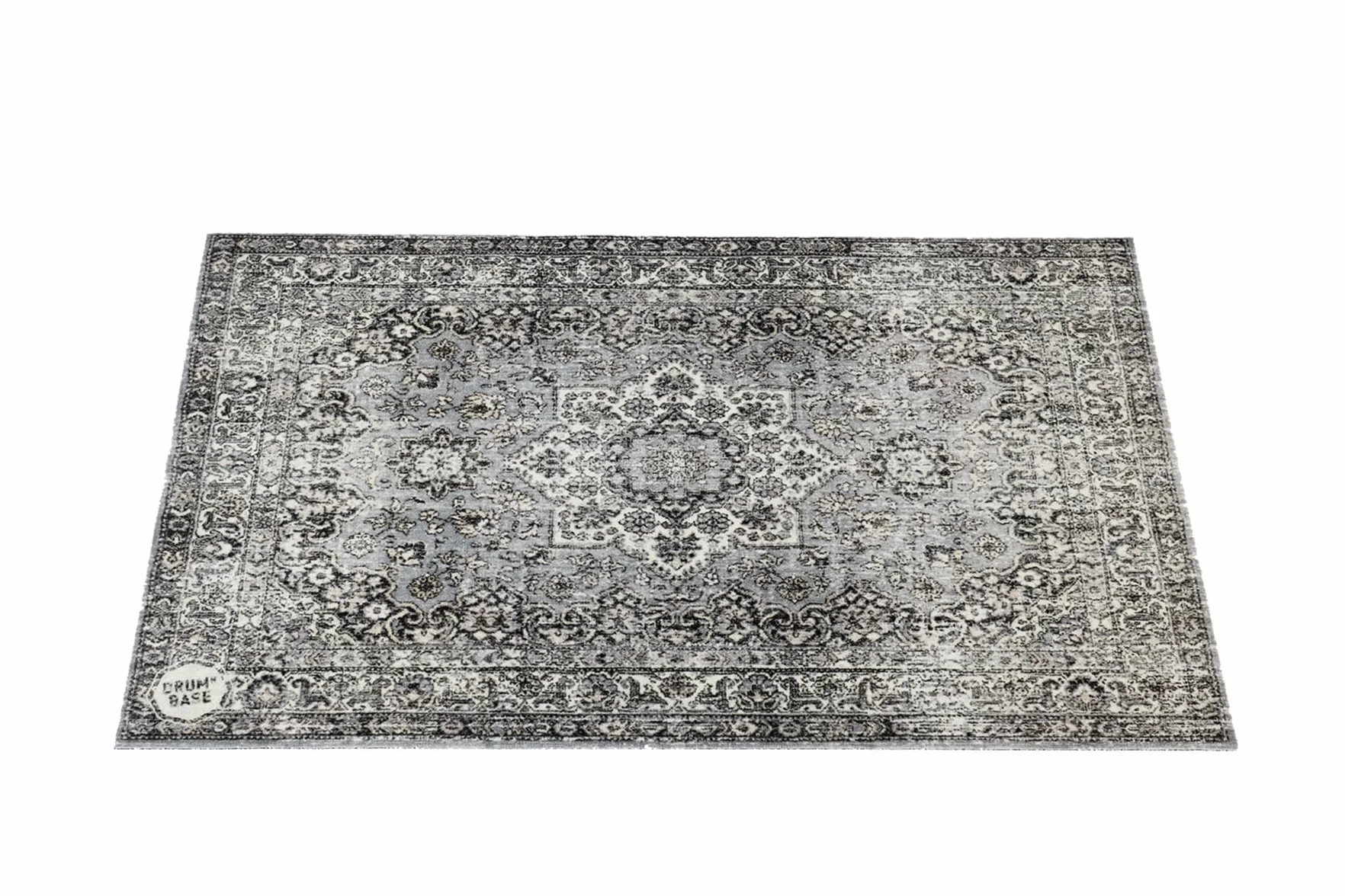 DRUM N BASE Alfombra persa vintage, color gris, 130 x 90 cm