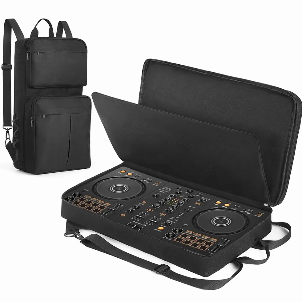 Mochila para DJ Pioneer DDJ-400, DDJ-FLX4 y Roland DJ-202 - Funda antiarañazos con correa ajustable - Bolsa de viaje para DJs, Black