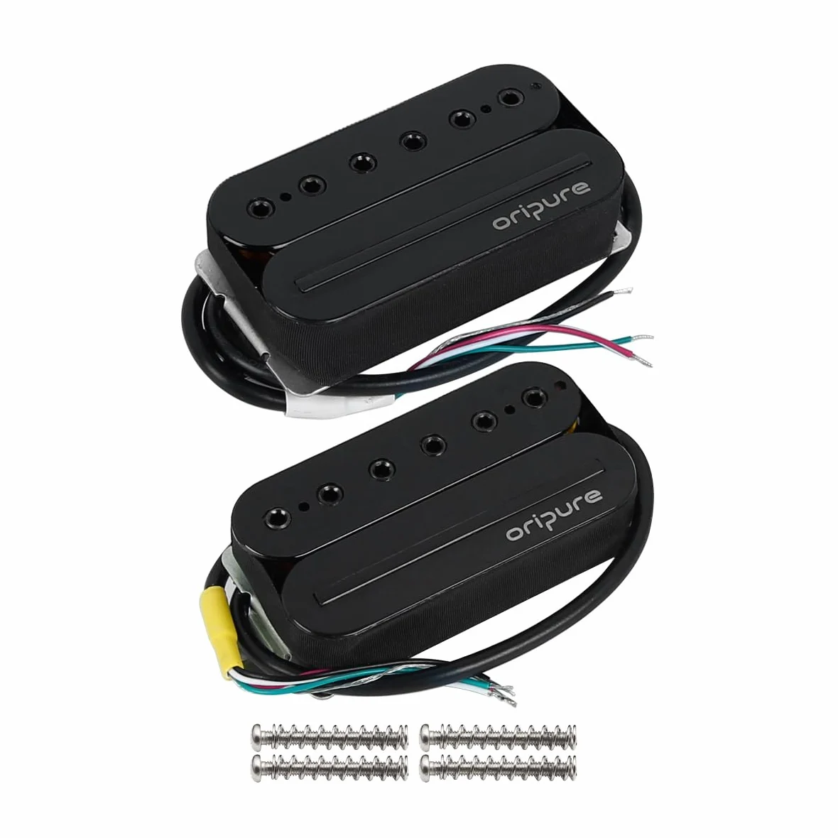 Oripure Juego de pastilla Humbucker para guitarra, mástil y puente, barra caliente y postes de tornillo