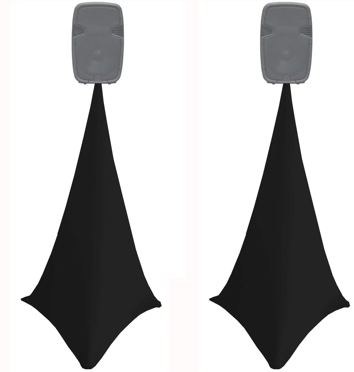2 soportes elásticos de elastano de doble cara negra para altavoces, cubierta de trípode