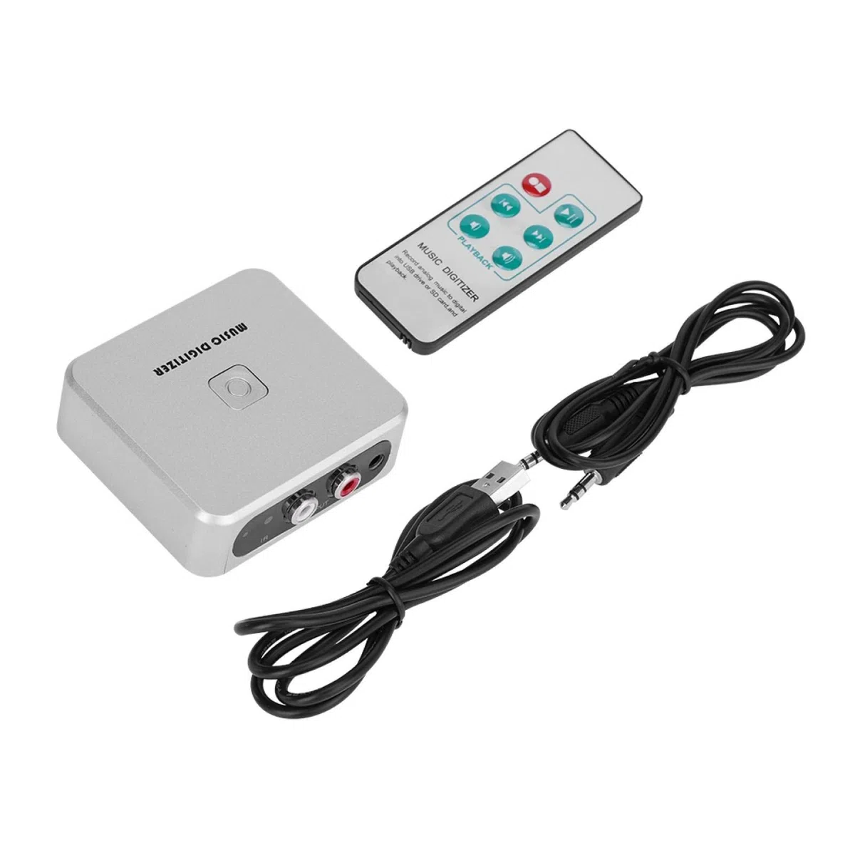 Digitalizador de Música de Canales Izquierdo Y Derecho 128 Kbps U Disco Tarjeta SD Digitalizador de MP3 Caja de Captura de Audio Digitalizador de Grabación de Audio