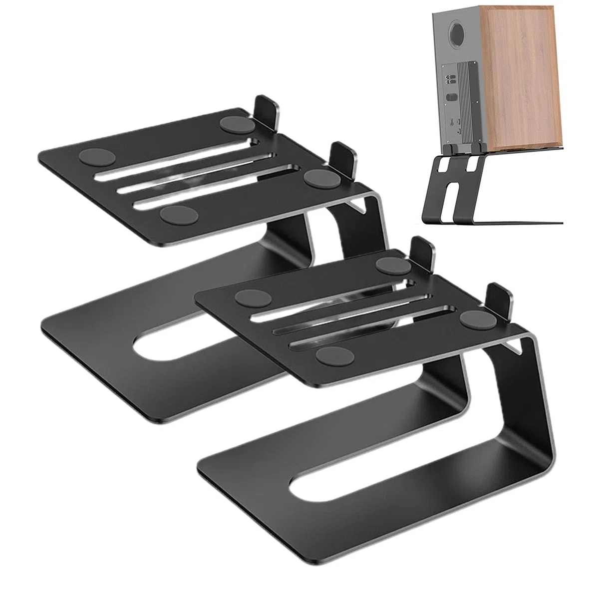 Soportes de monitor de estudio, soportes de altavoz de escritorio, par estable de soportes de altavoz de estante 2 piezas, soporte de altavoces de estante para altavoces de estante