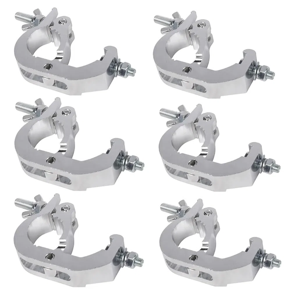 Dispositivo de Suspensión,Truss O Clamps Aluminio,Truss Clamp Abrazadera para Luces de Escenarios,6PCS Garra para Truss con Diámetro 40-52mm con una Carga Máxima de 150-200kg para Luz Par,Cabeza Móvil