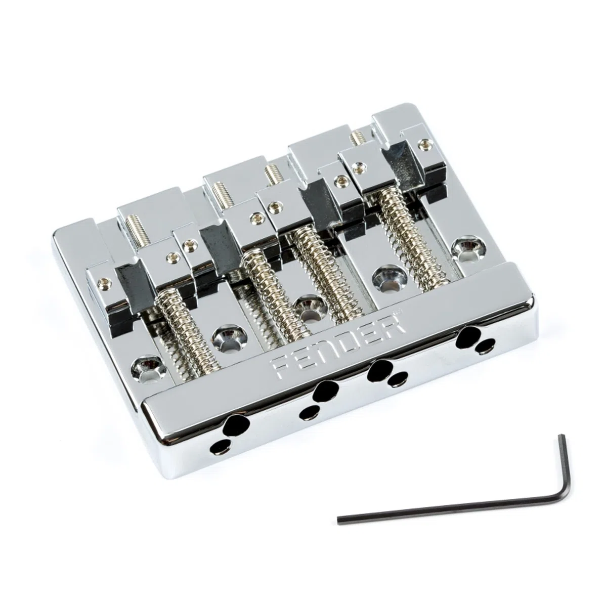 Fender HiMass - Conjunto de puente de bajo de 4 cuerdas con sillines de zinc, cromado