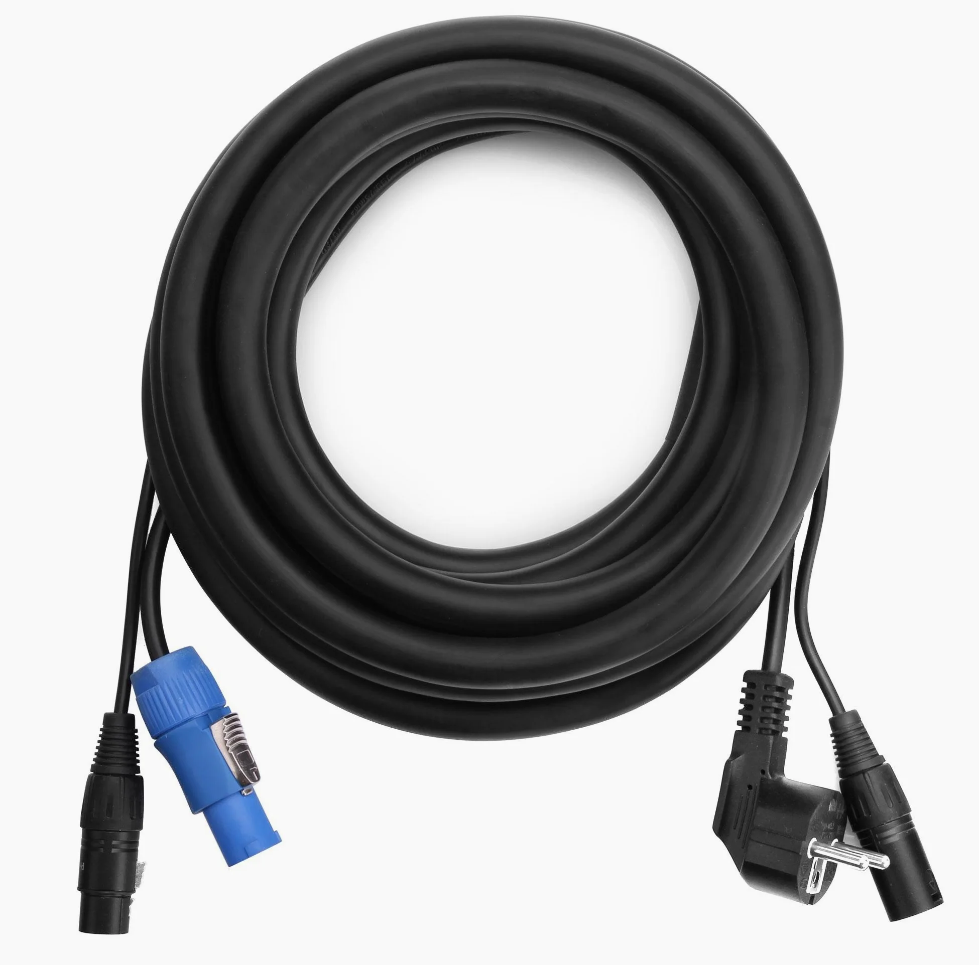 Pronomic Stage EUPPD-5 cable híbrido Euro/PowP/DMX enchufe toma tierra/Powercon compatible + DMX 3-polos, 5m