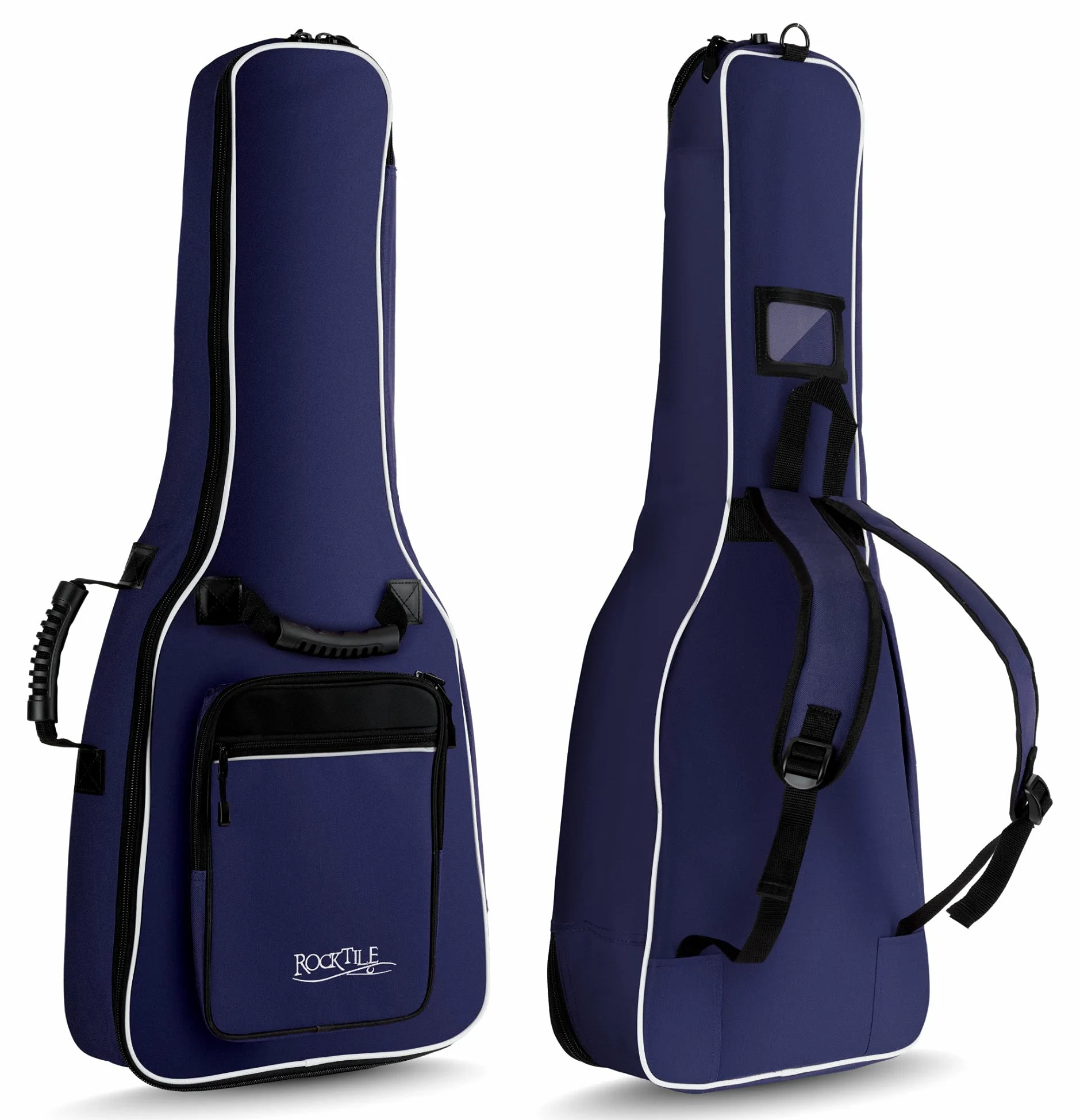 ROCKTILE Funda Clásica para Guitarra 1/2 (Gigbag Acolchado, Arnés De Mochila, 2 Bolsillos Exteriores) Azul