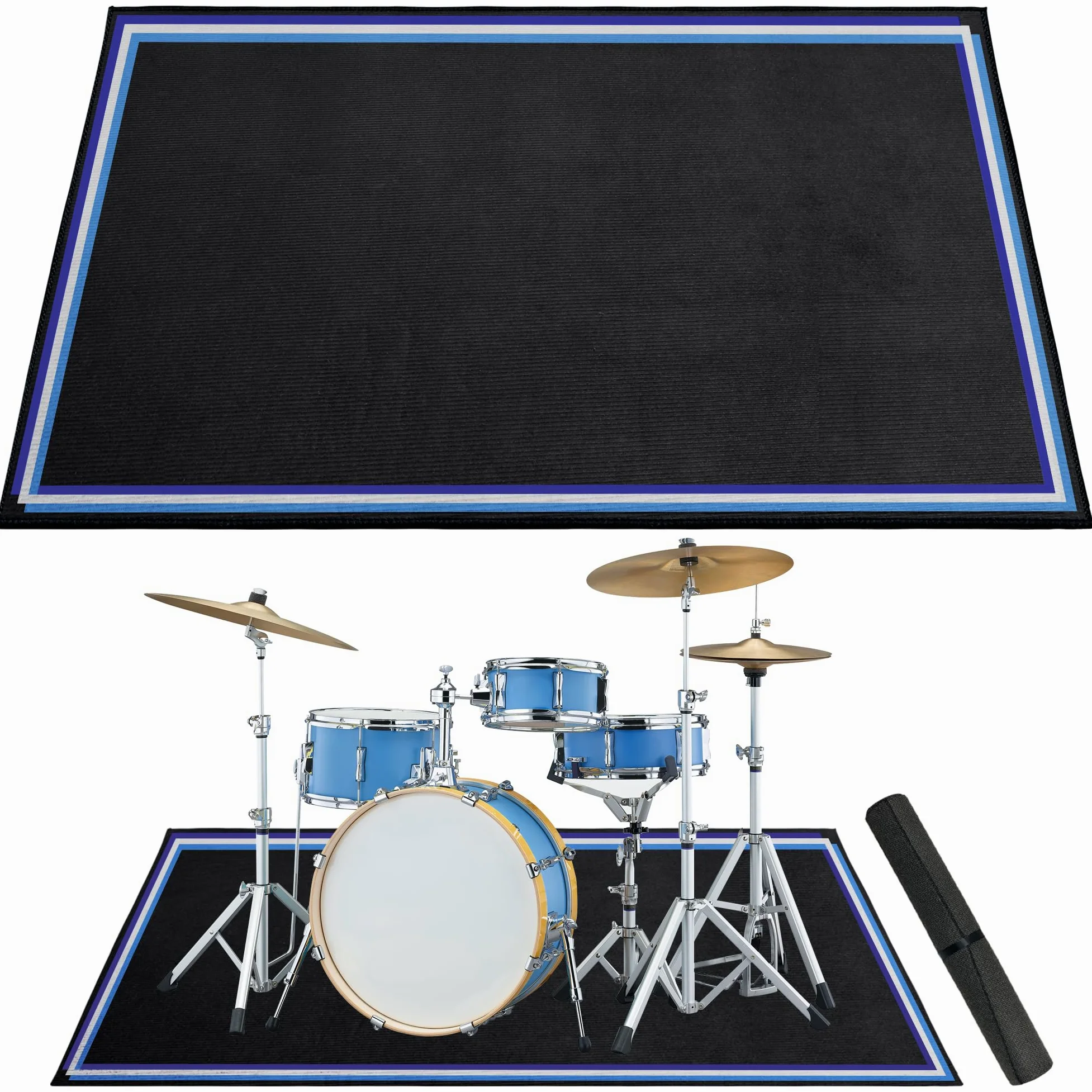 Alyoen Alfombra para batería de 120 x 180 cm, con Base Antideslizante y Aislamiento acústico, Alfombra de Tambor para batería eléctrica, Accesorios de Tambor, Regalo para Bateristas