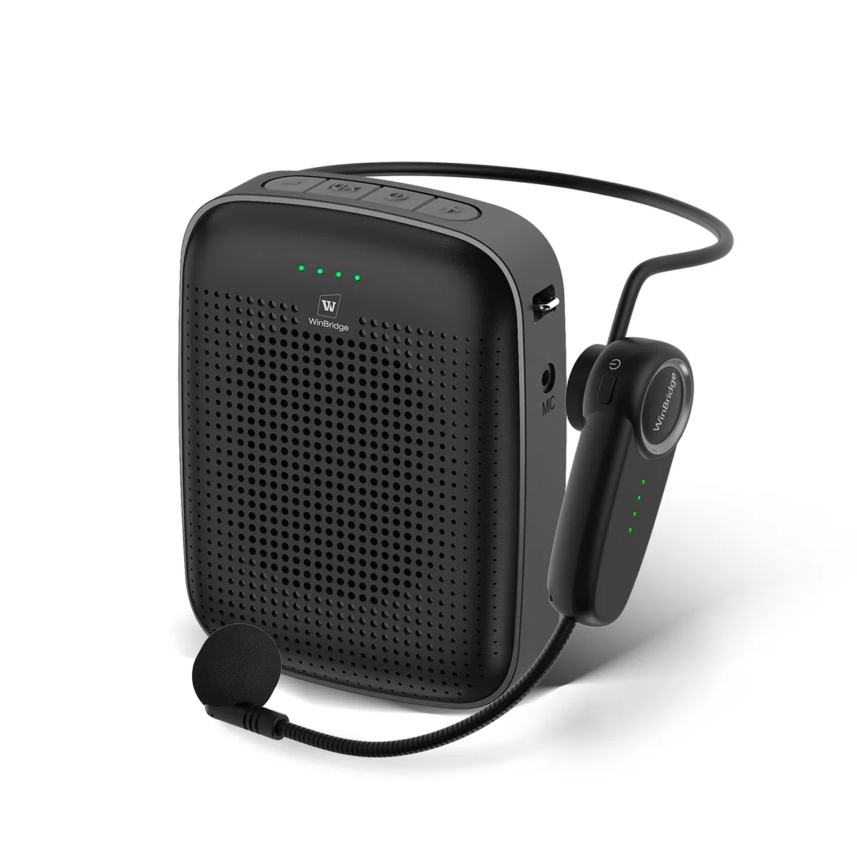 Amplificador de Voz Bluetooth Inalámbrico para Profesores, Altavoz Portátil Mini de 15 W con Micrófono Inalámbrico y Auricular, Micrófono Personal para Aula, Enseñanza, Formación y Presentaciones