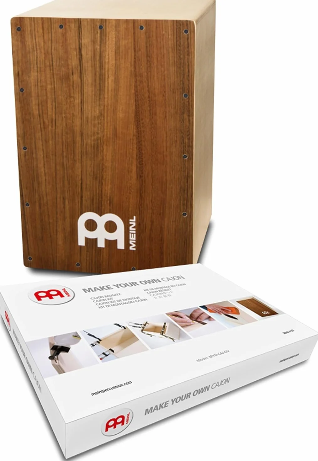 Meinl Percussion MYO-CAJ-OV - Cajón Marron Oscuro, Kit Básico (Ovangkol)