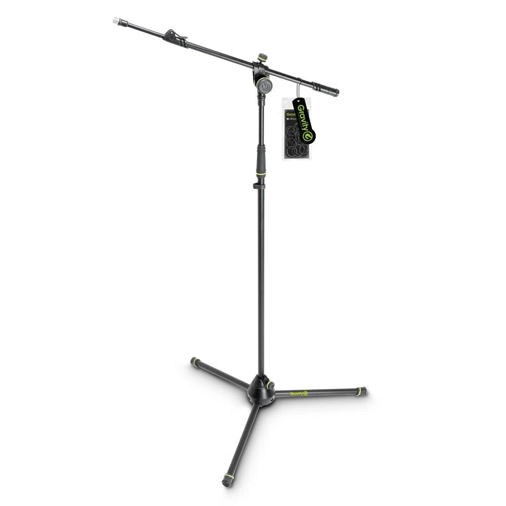 Gravity MS 4322 B - Pie de micrófono con trípode y brazo jirafa telescópico de 2 puntos de ajuste
