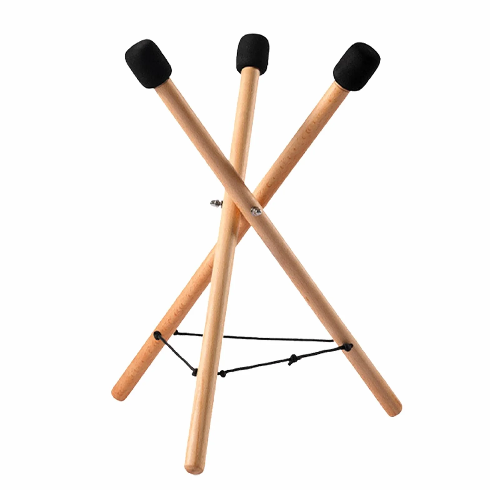Soporte de tambor Handpan, soporte extensible triangular ajustable de madera maciza
