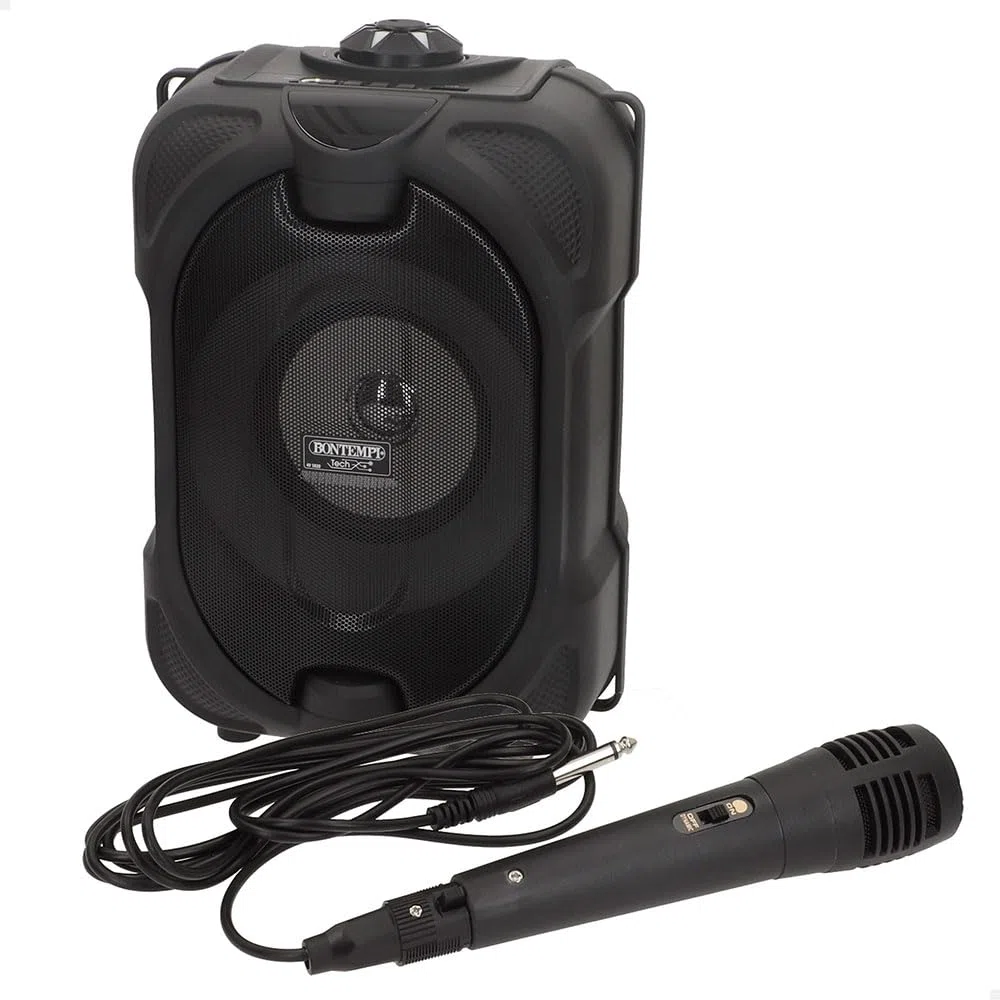 COLORBABY Altavoz Karaoke inalámbrico, 80W de Potencia, Luces RGB, Micrófono Incluido, Función TWS estéreo, USB, microSD, Radio, Batería Recargable, Portátil, para Fiestas y Eventos (47893)