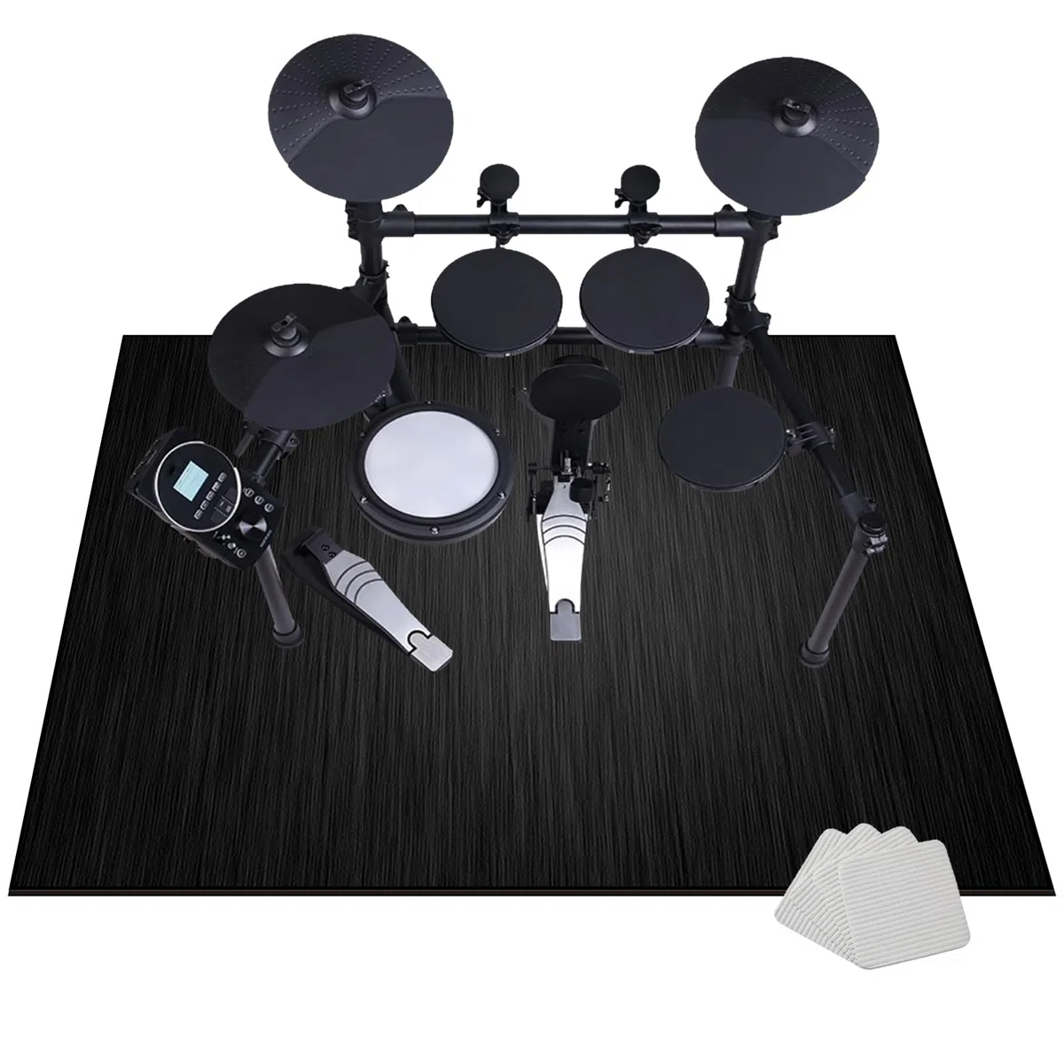Alfombrilla de Tambor Insonorizada - Alfombra para Bateria Acustica - Alfombra Bateria Electronica - Alfombras de Batería Acústico - Alfombrilla de Protección del Suelo Antideslizantes 110 x 80 cm