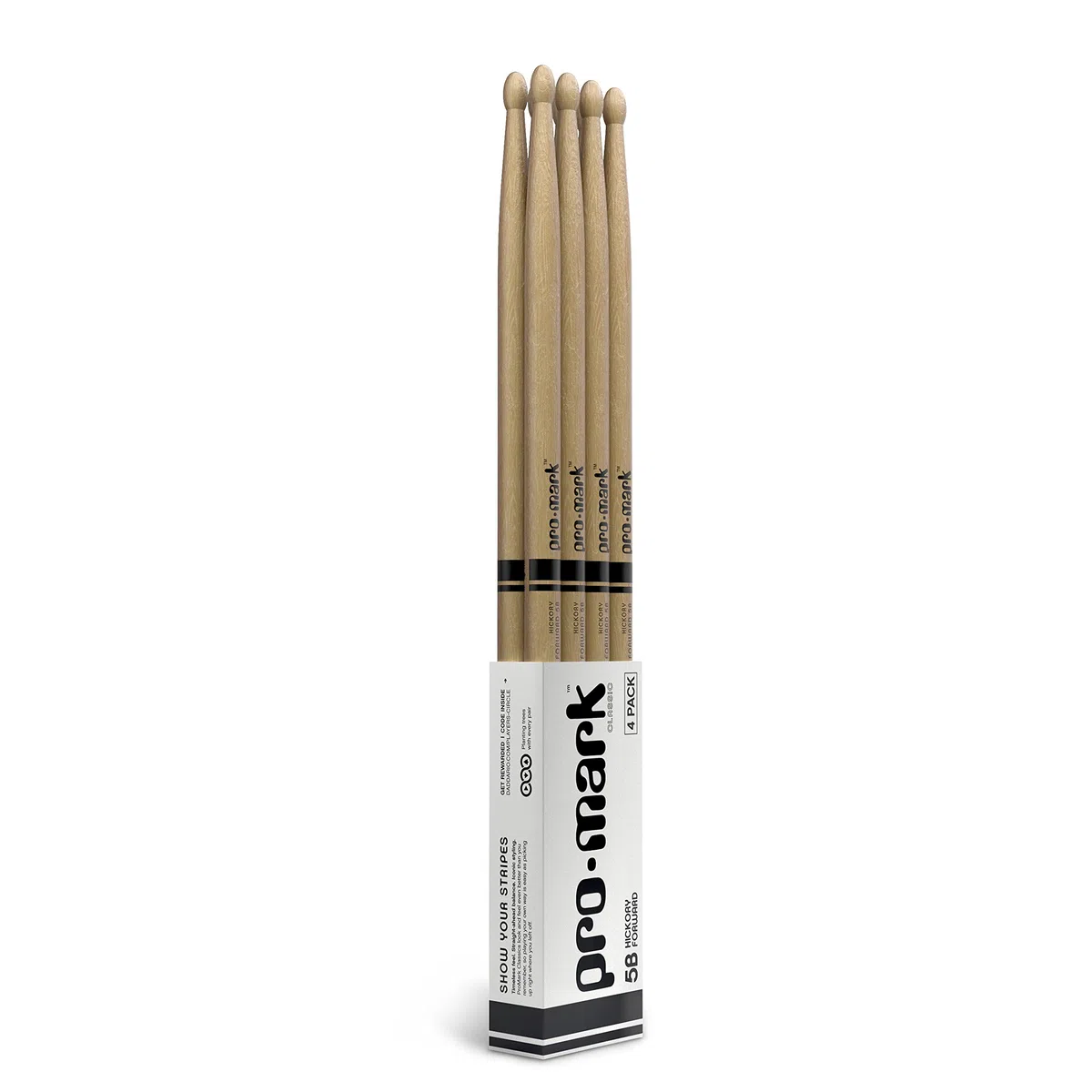 Baquetas ProMark Classic Forward 5B de nogal americano, punta ovalada de madera, compra 3 pares y recibe 1 gratis