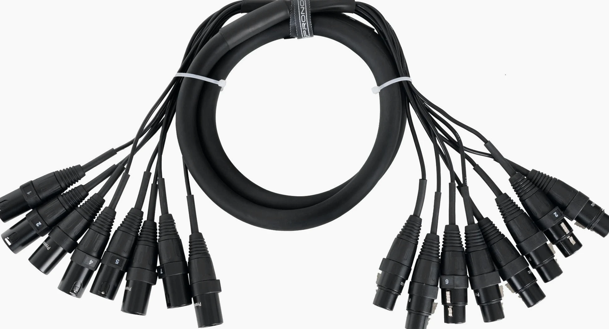 Pronomic Stage MX8/0-1,5 Sub-Multicore XLR 1,5 m - 8 núcleos macho a hembra - Conectores numerados de metal - Ideal para estudio de grabación y escenario - Longitud: 1,5 metros - Negro
