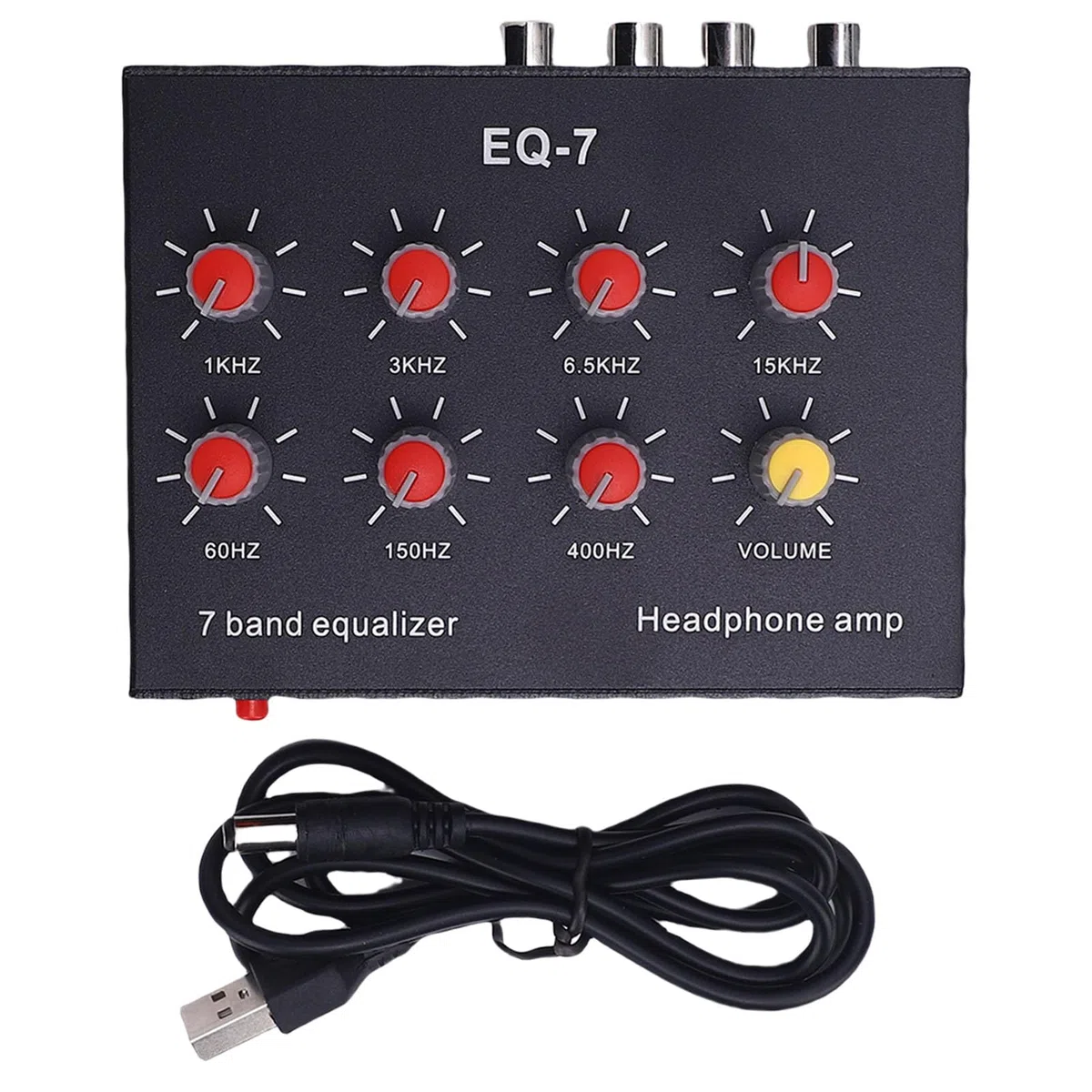 Equalizador EQ de 7 Bandas, alta calidad sonido ecualización, Amplificador de Auriculares, doble canal 5V-12V DC para jugadores, músicos, cine en casa, estudios grabación, DJs, etc.