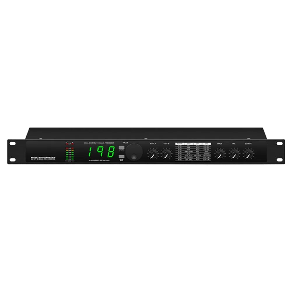 Marran Procesador Multiefecto de Reverberación Digital Profesional Procesador de Audio Ecualizador Enchufe UE