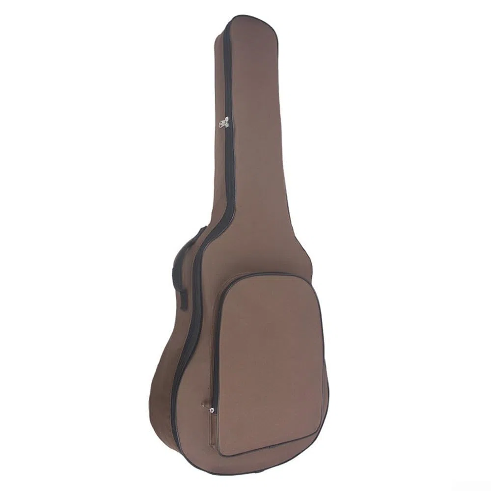 Lecreatekit Bolsa de transporte para guitarra, color negro, acolchada, tamaño estándar, funda de tela impermeable para guitarras acústicas, Brown