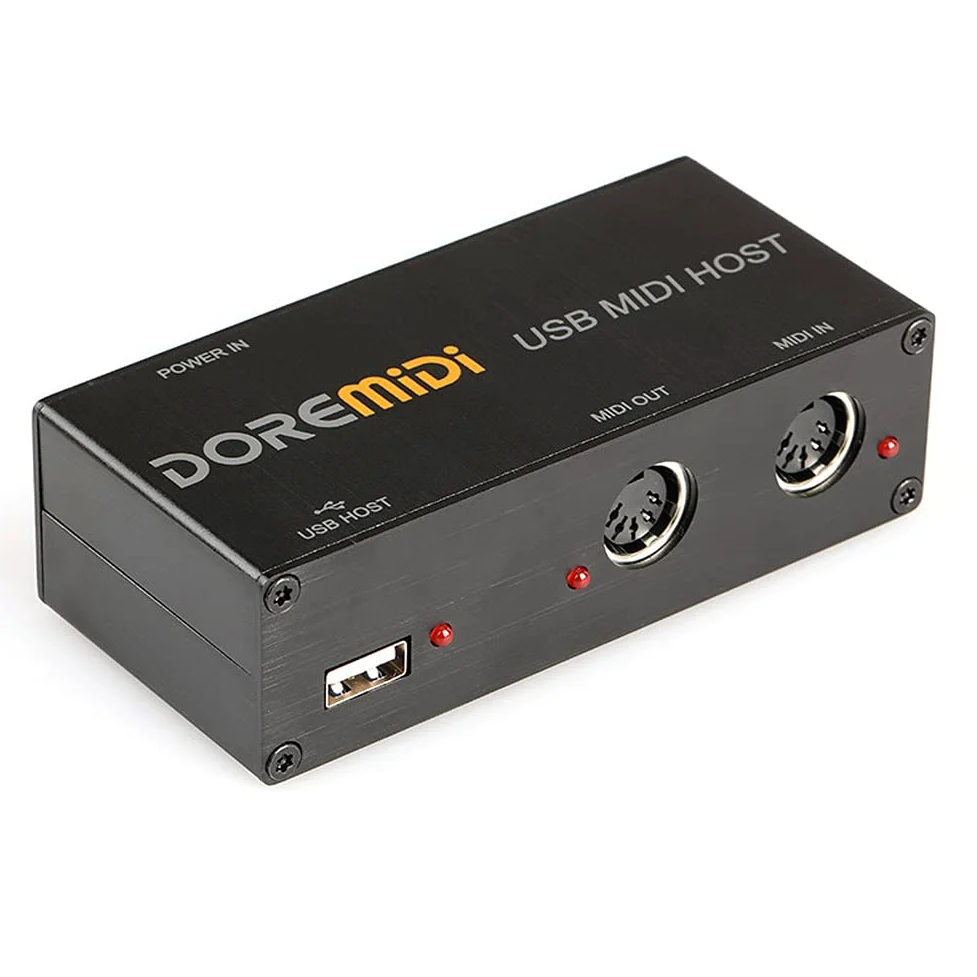 HUIOP Interfaz MIDI USB a Host, 16 Canales, Compatible con Ordenador de Sobremesa y Portátil, Negro