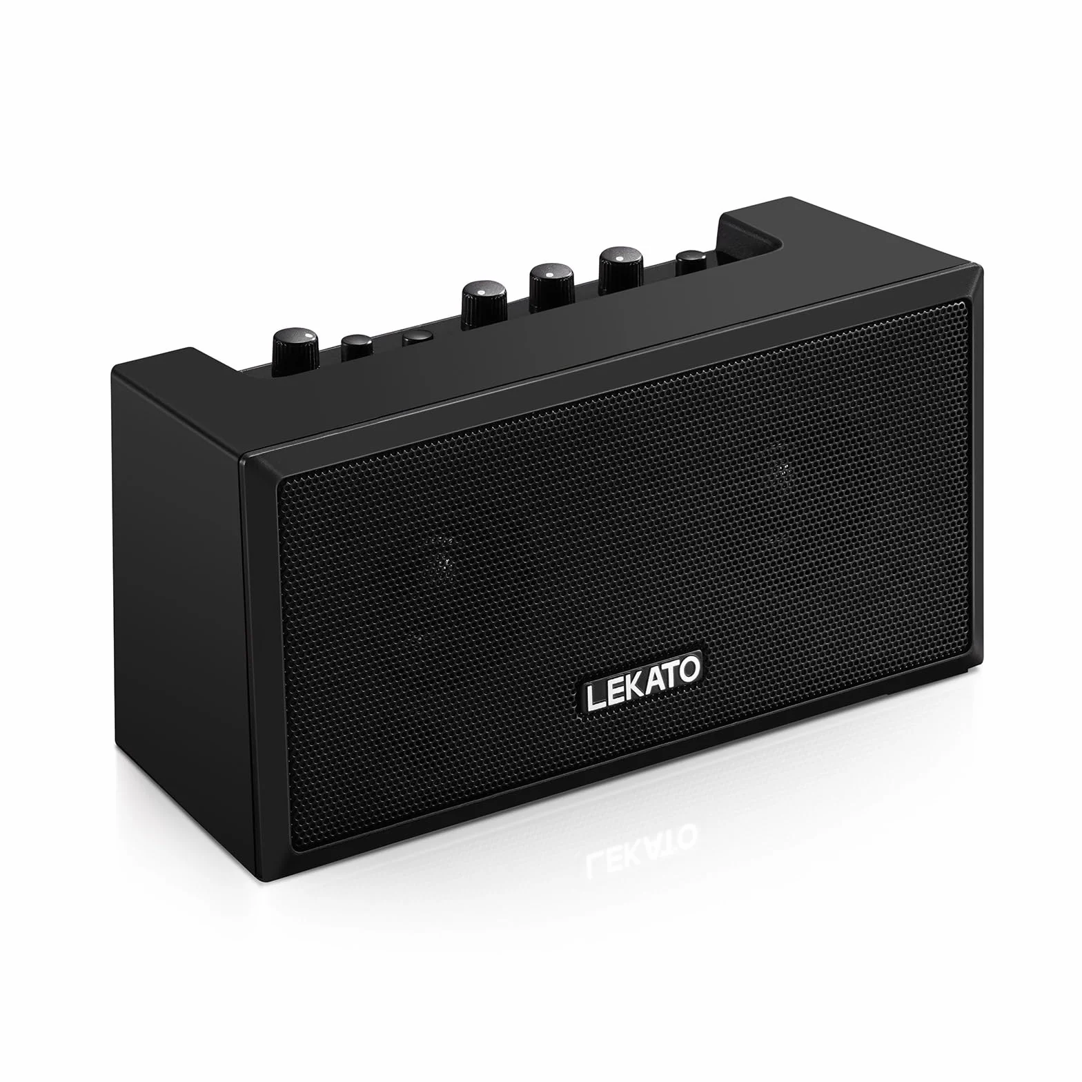 LEKATO Mini amplificador de guitarra eléctrica con efectos de sobremarcha limpia, 5 W, mini amplificador de bajo, amplificador de graves Bluetooth para práctica diaria, amplificador pequeño portátil