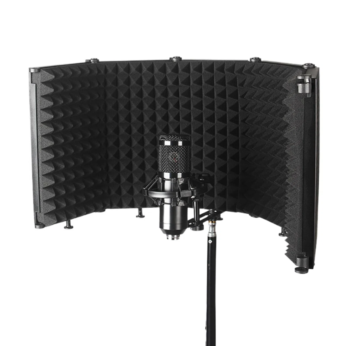 Escudo de aislamiento vocal, filtro insonorizado portátil, panel de espuma acústica con soporte ajustable, filtro de reflexión profesional para grabación de micrófono, equipo de estudio para podcaster