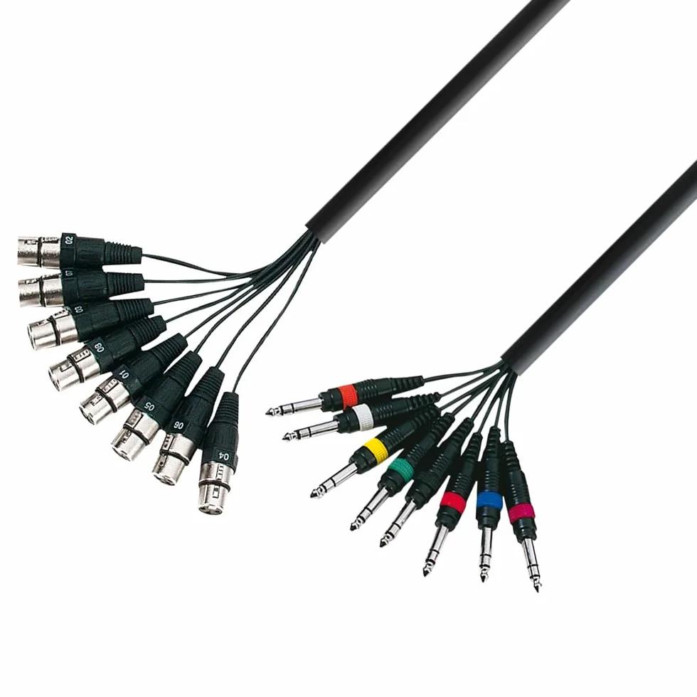 Adam Hall Cables 3 STAR L8 MV 0500 - Manguera de Cable de 8 XLR macho a 8 Jacks 6,3 mm estéreo 5 m