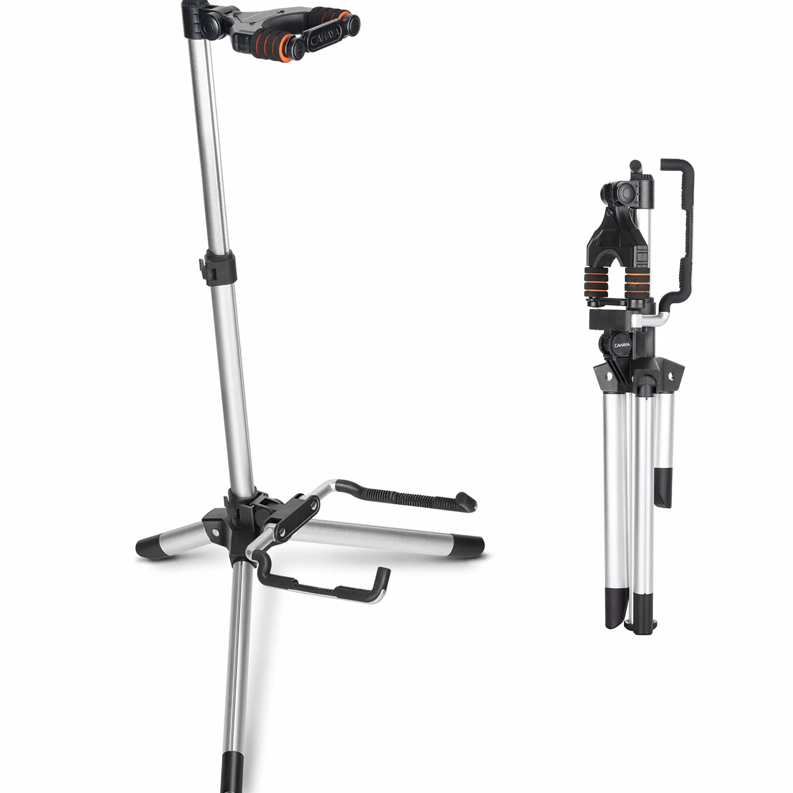 CAHAYA Soporte de Guitarra Universal en Aluminio Ligero Stand para Guitarra de Suelo Trípode Compatible con Guitarras Acustica Electrica Española Ukelele Banjo Bajo Modelo CY0264