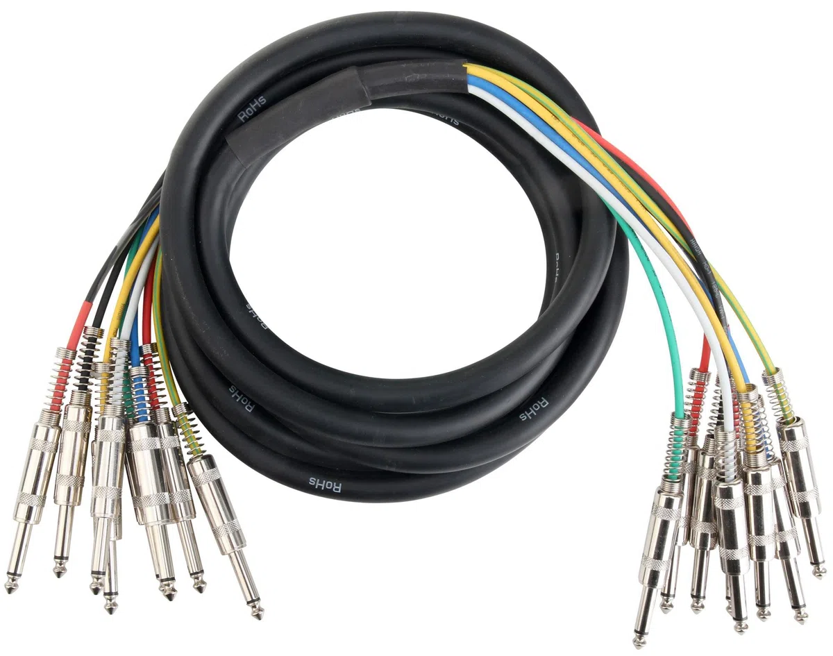Pronomic Stage MJJ8-3 Cable Multicore 8 x jack mono 6,3 mm a 8 x jack mono 6,3 mm 3 m