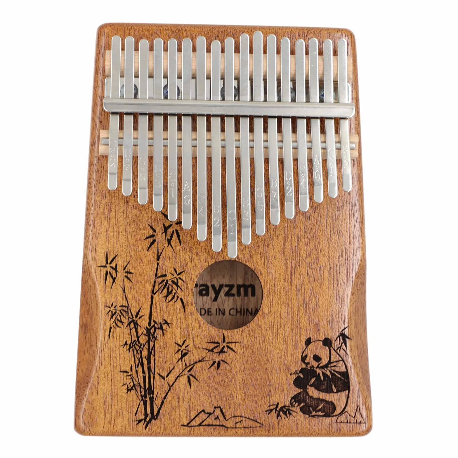 Rayzm Kalimba/Mbira Africana en C (Do). Piano Arpa de mano con Accesorios. Marimba de 17 Teclas, Instrumento de Bolsillo para Amantes de la Música/Principiantes (Caoba macizo)