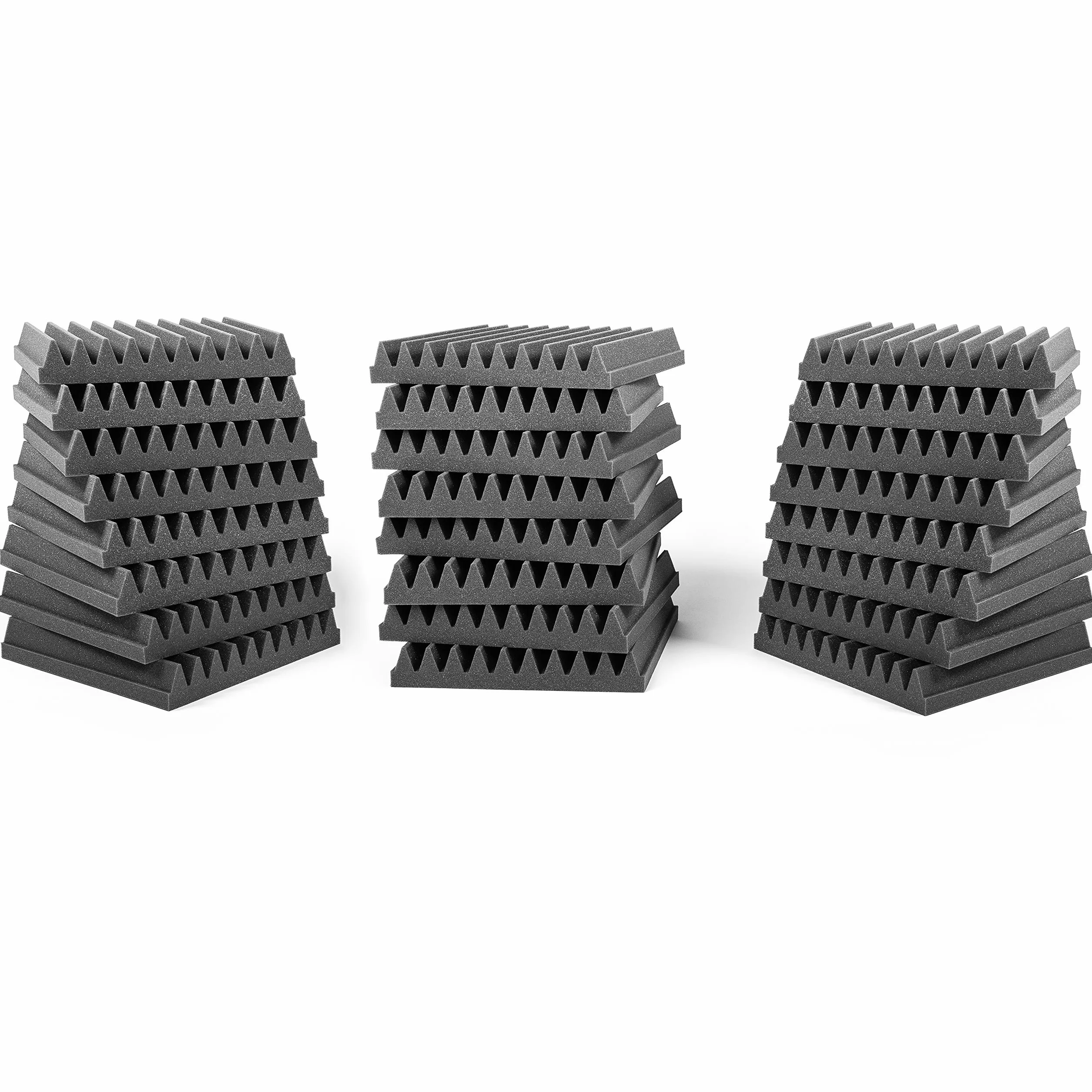 ACOUSPANEL Espuma Acústica Pack 24 Paneles Acústicos Sin Comprimir de 30x30x4cm Gris Antracita Ignífugo