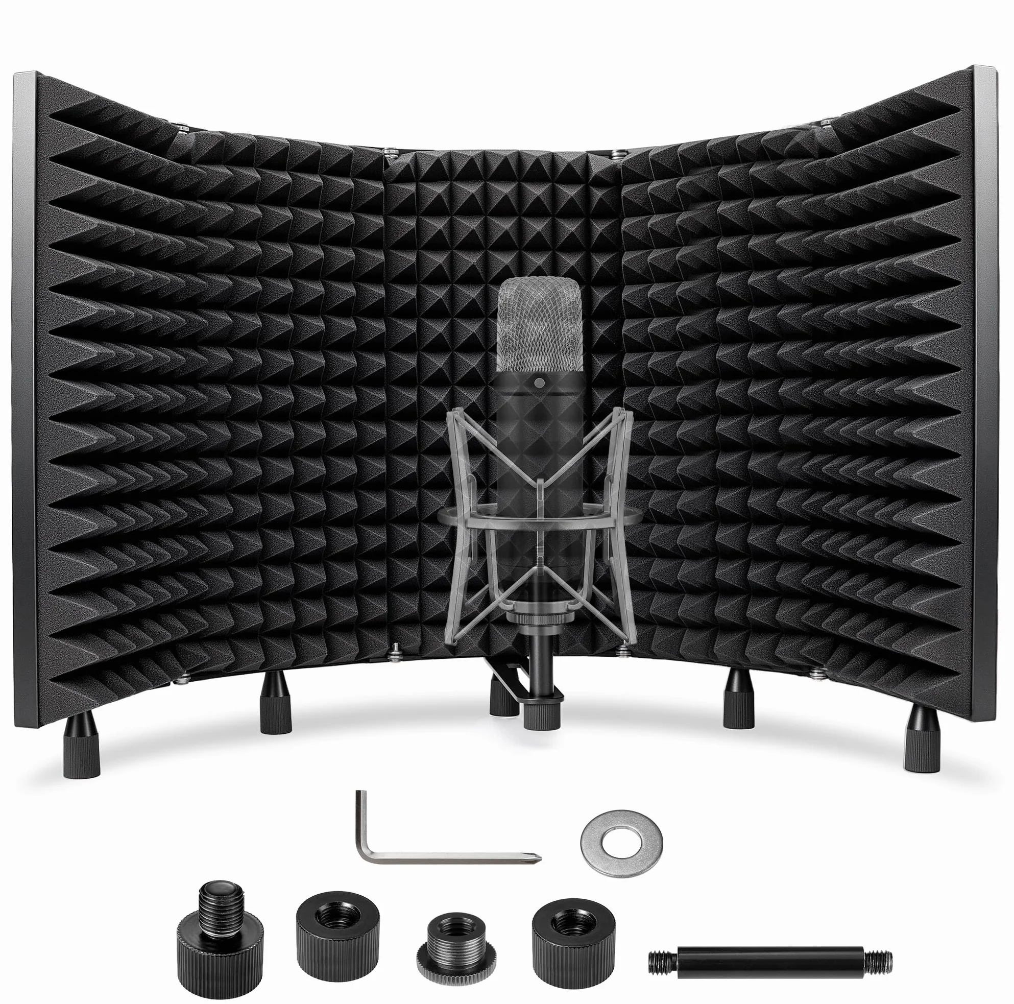 CAHAYA Escudo Aislante De Micrófono Para Estudio De Grabación Esponja Más Gruesa Que Absorbe Y Aísla El Sonido Volumen Más Bajo Plegable Ajustable