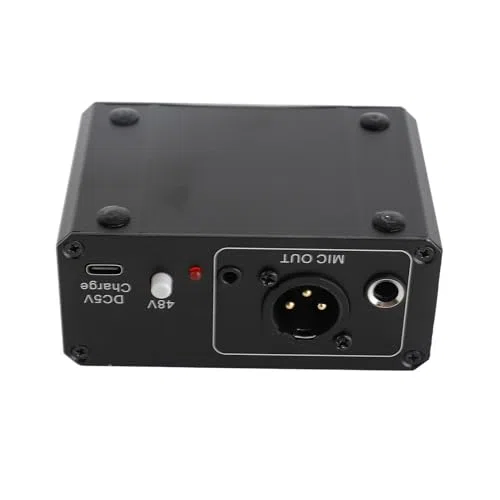 Fockety Preamplificador de micrófono, preamplificador de Refuerzo de micrófono con Ganancia máxima de 27db 48V Phantom Power, preamplificador de micrófono para Estudio en casa, podcasts