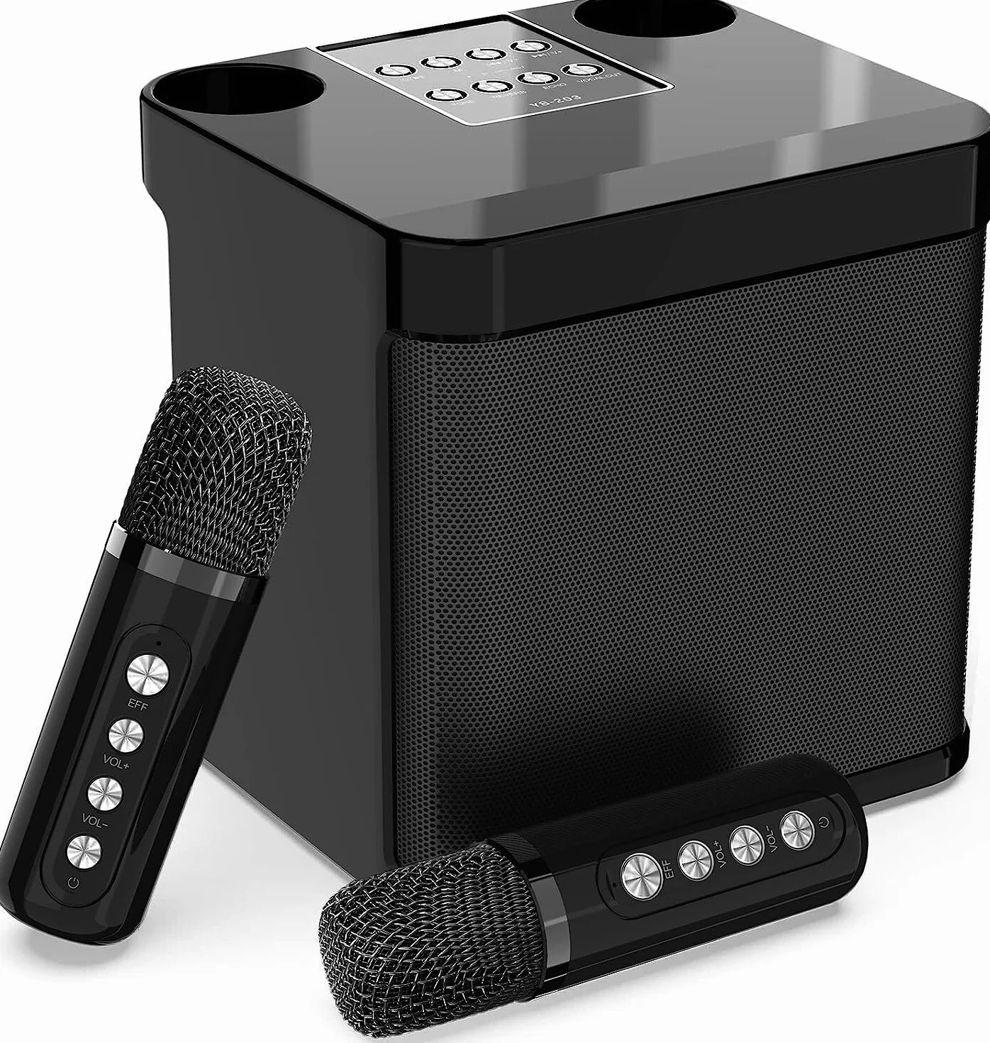 Karaoke 2 microfonos inalambricoso, Máquina de Karaoke Completo Altavoz Bluetooth con 2 Micrófonos, Portatil Karaoke Profesional para Adulto Infanti, Fiestas en Casa Soporte Tarjeta TF, AUX, Disco U