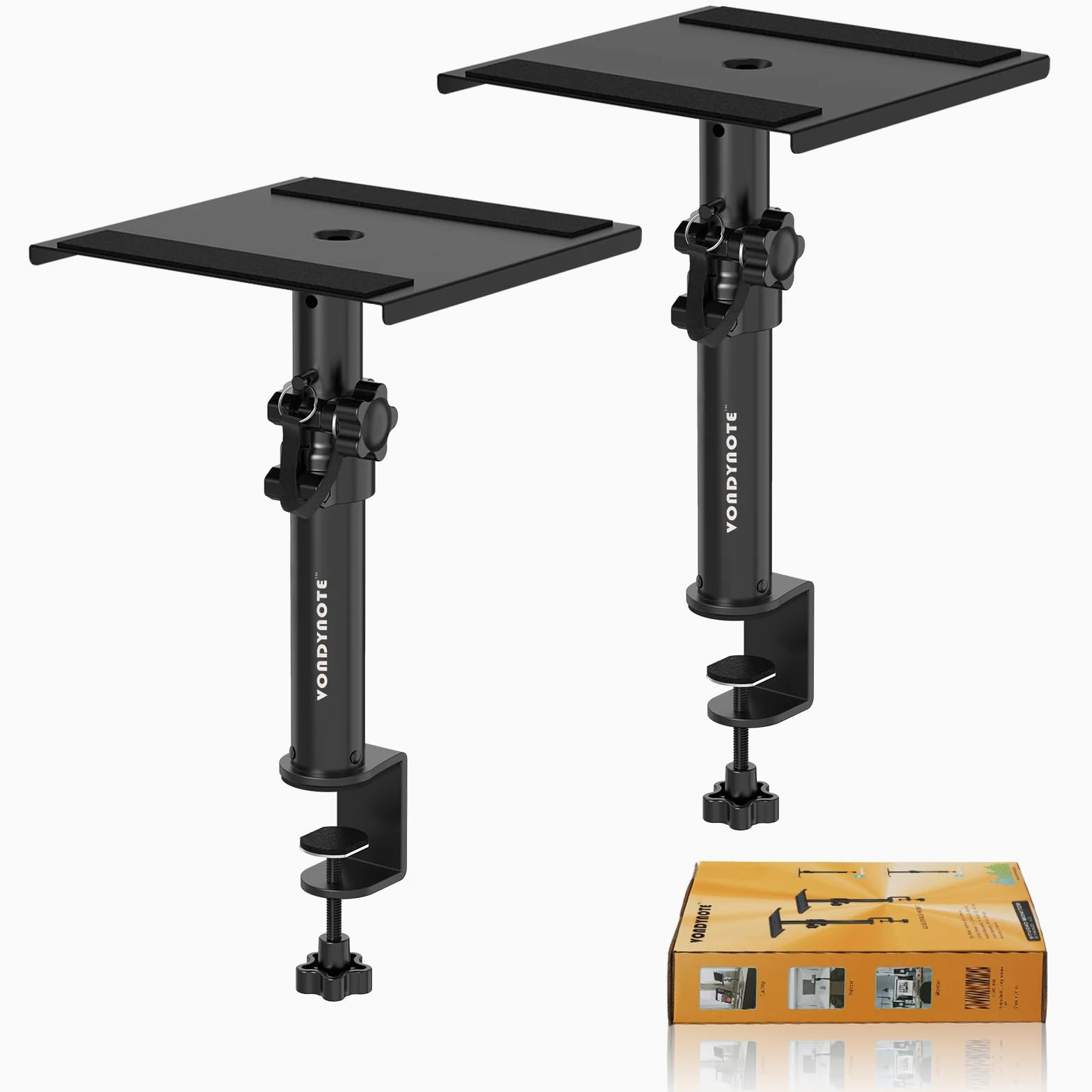 Vondynote Juego de 2 soportes para altavoces de escritorio, soporte corto para monitor de estudio, altura ajustable