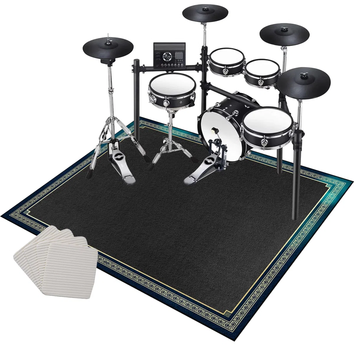Alfombras Acusticas Alfombra Bateria Electronica 120 x 70 cm Alfombra de Tambor Alfombra para Bateria Acustica Alfombras de Batería Acústico Tambor Alfombrillas Insonorizada Antideslizantes Tapetes