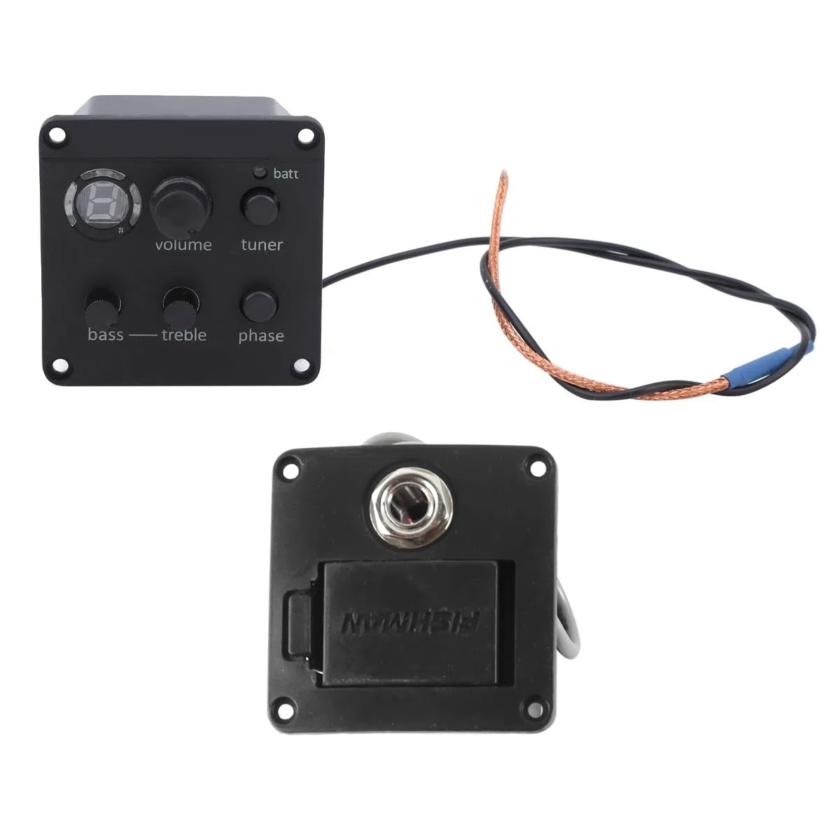 Juego de pastillas para guitarra acústica, preamplificadores, ecualizador de 3 bandas, Fishman ISYS, orificio integrado para guitarra electroacústica clásica, orificio de sonido folk.