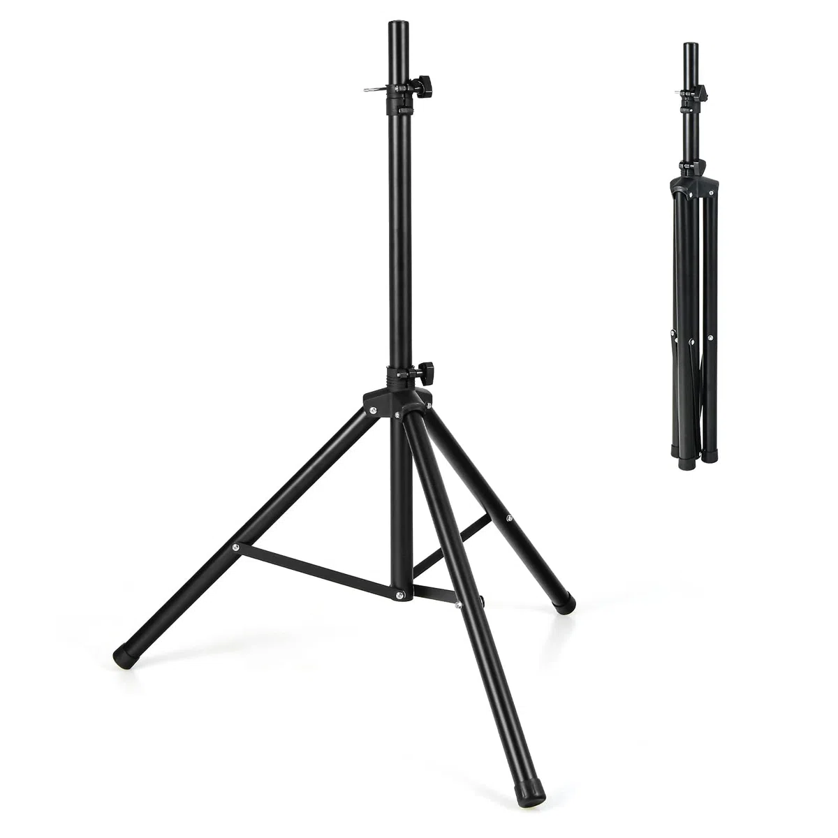 FANTASK Trípode para Boxeo, Altavoz, Altura Regulable de 122 – 186 cm, Soporte para Boxeo, soporta hasta 50 kg, para Salas de música, Salas de conferencias, Estudios, 186 x 35 x 186 cm, Color Negro
