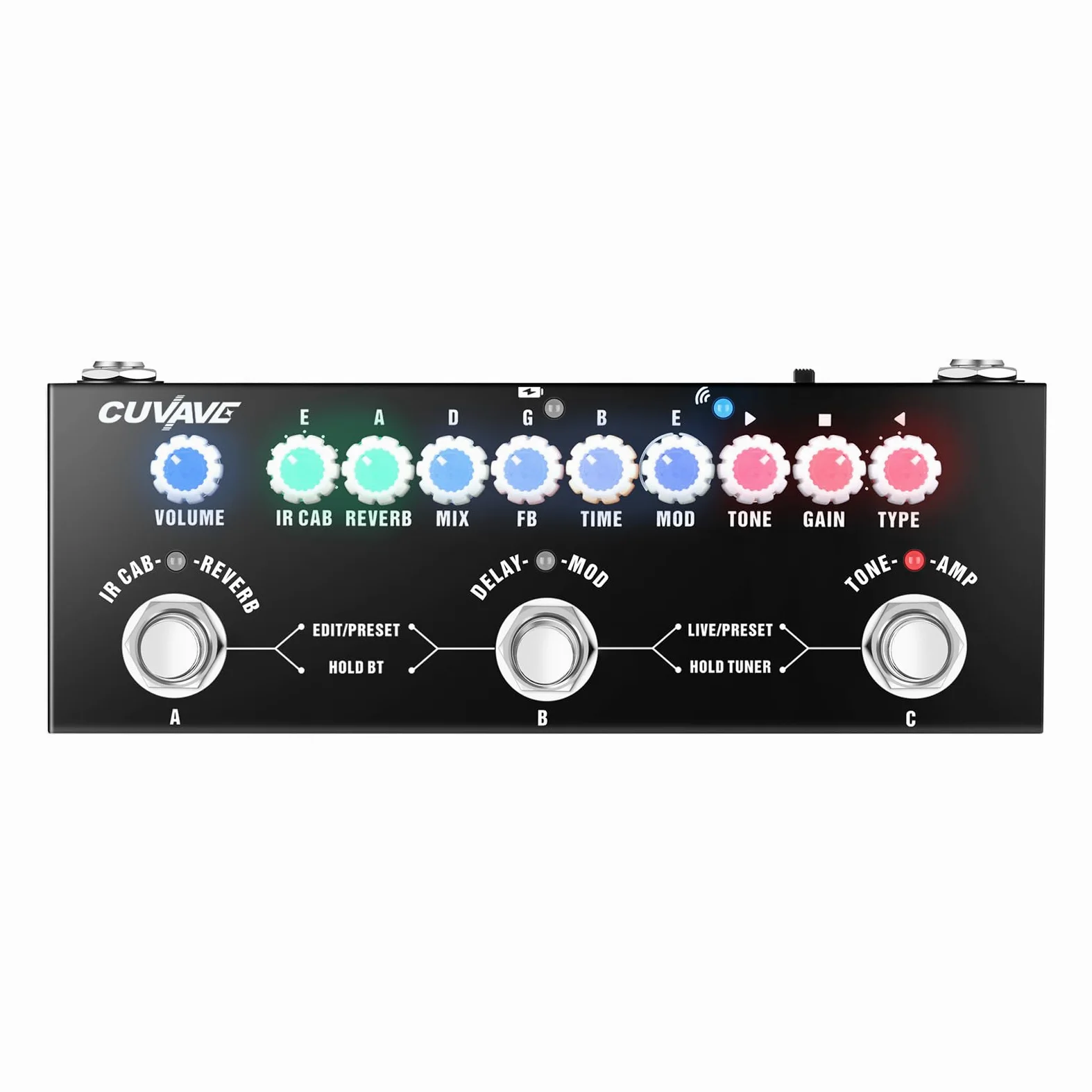 CUBE BABY Pedal de efectos combinados de guitarra eléctrica multifuncional portátil con reproducción de música inalámbrica, grabación de teléfono, función de interfaz de audio tipo C