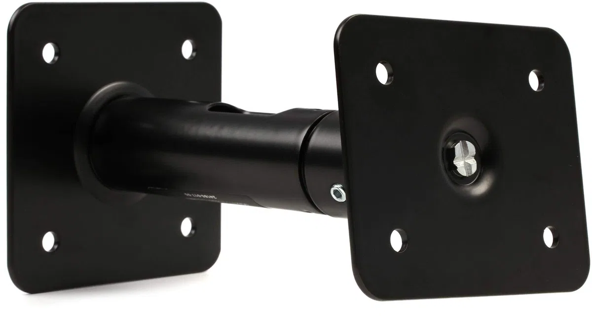 K&M 24185 Soporte pared/techo para amplificador, en acero, negro - rotación 360° - inclinación hasta 90° - soporta hasta 10 kg