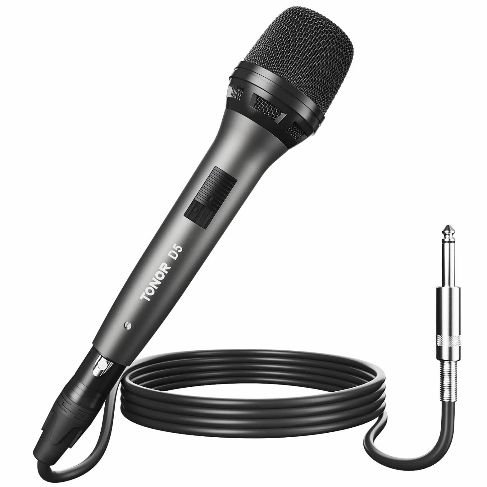 TONOR Micrófono dinámico para Cantar, Vocal Karaoke con Cable de Mano, micrófono de Estudio cardioide con XLR de 4.5M, Adecuado para parlantes, amplificadores, Escenario y Actividades al Aire