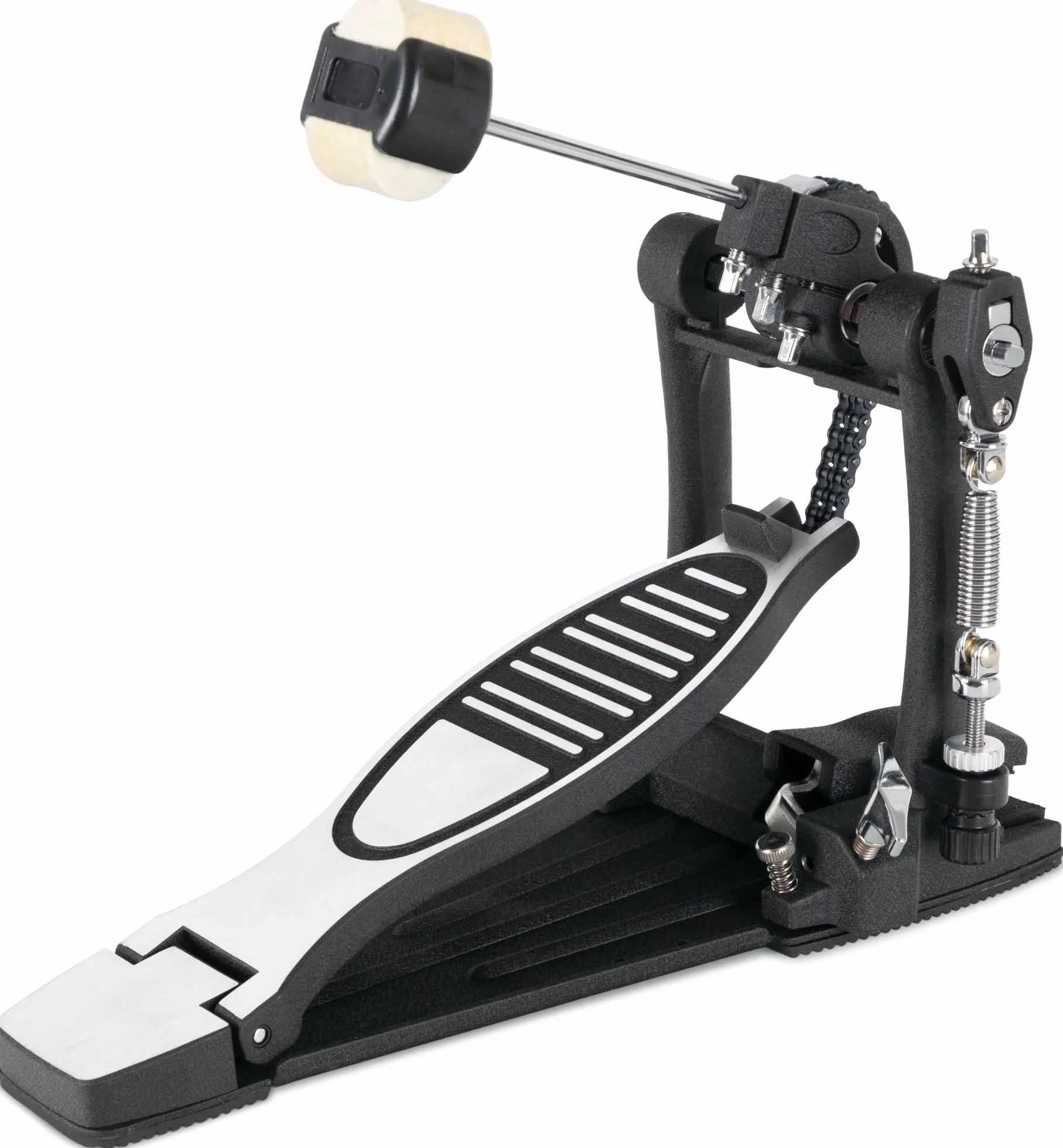 XDrum Pedal Pro, Doble (doble cadena, 4 side beaters, tope de pie, ajustable de múltiples formas, ángulo del mazo libremente ajustable)