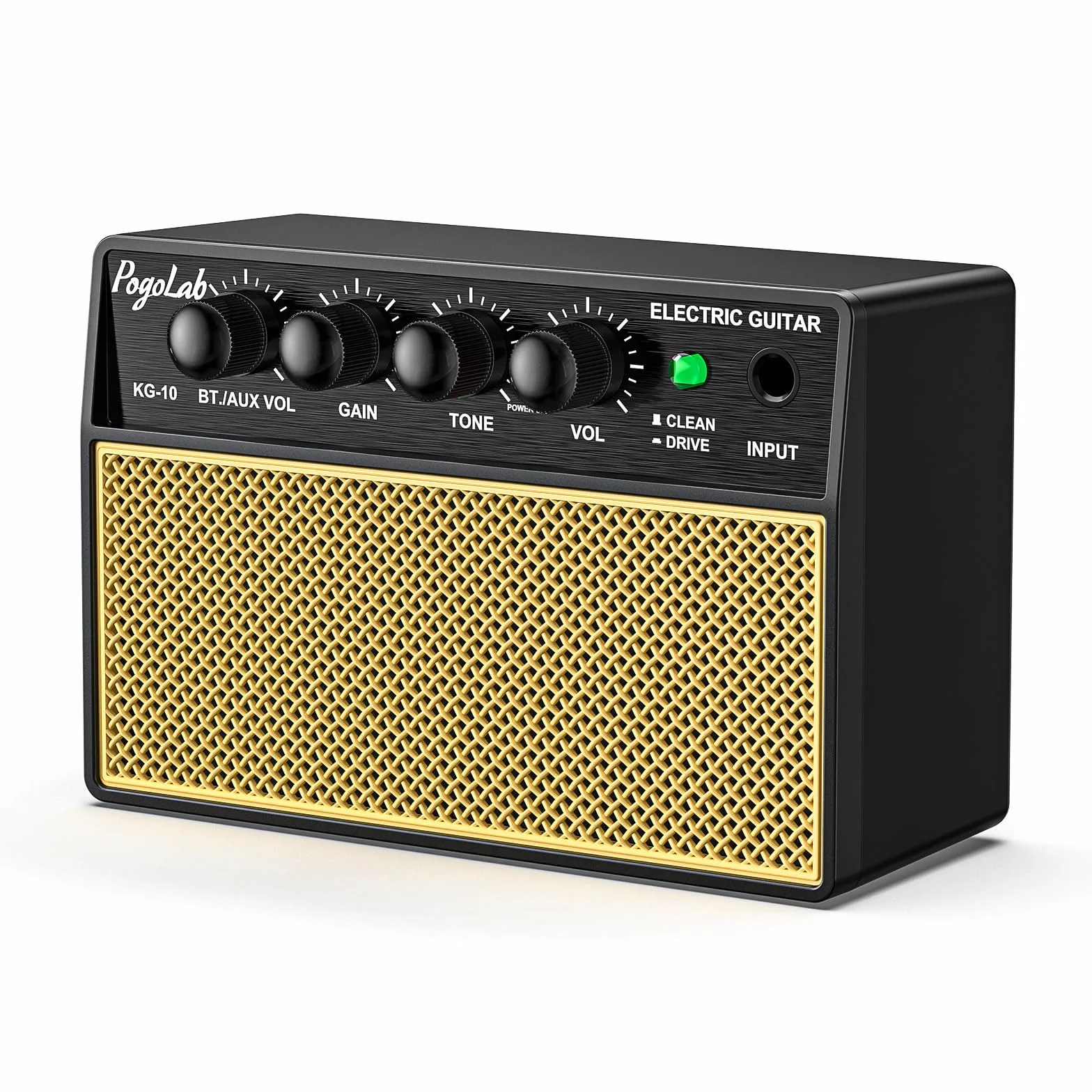POGOLAB Mini Amplificador Guitarra 5W, Amplificadores de Guitarra Portátiles con 2 Canale, Amplificador de Bajo de Práctica Recargable, Conexión Bluetooth, Mini Amplificador para Prácticas de Guitarra