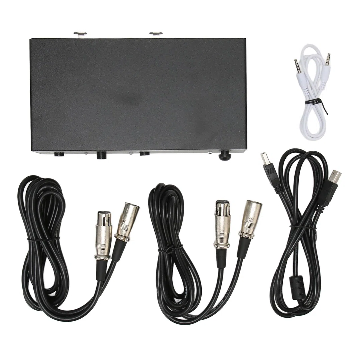 Alimentación Fantasma de 48V, Cable XLR, Carcasa de Hierro, Reducción de Ruido, Micrófono Dual, Compatible con USB5V DC
