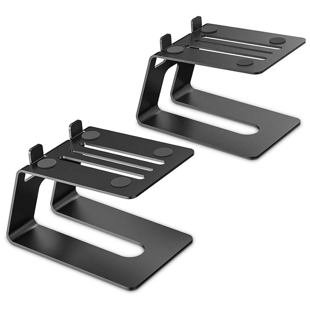 Soportes para Altavoces de Escritorio, 1 Par, Elevador para Monitor de Estudio con Almohadilla Amortiguadora de Vibraciones y Diseño de Inclinación de 5° Mejorado