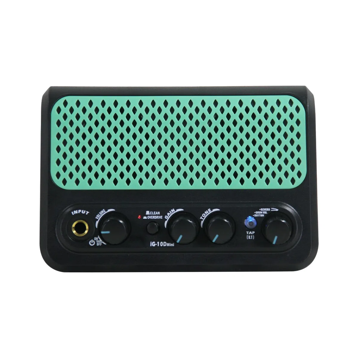 Cryfokt Amplificador de Guitarra DK Altavoz BT con 30 Modos de Caja de Ritmos 2 Tonos Efectos de Overdrive Limpios Entrada Auxiliar de Reverberación ABS Negro 1 Pieza