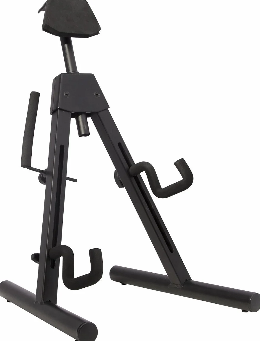 Fender Soporte Universal A-Frame para Guitarra Eléctrica, Ancho Ajustable, Brazos Acolchados, Plegable, Negro, Adecuado para la Mayoría de Guitarras y Bajos