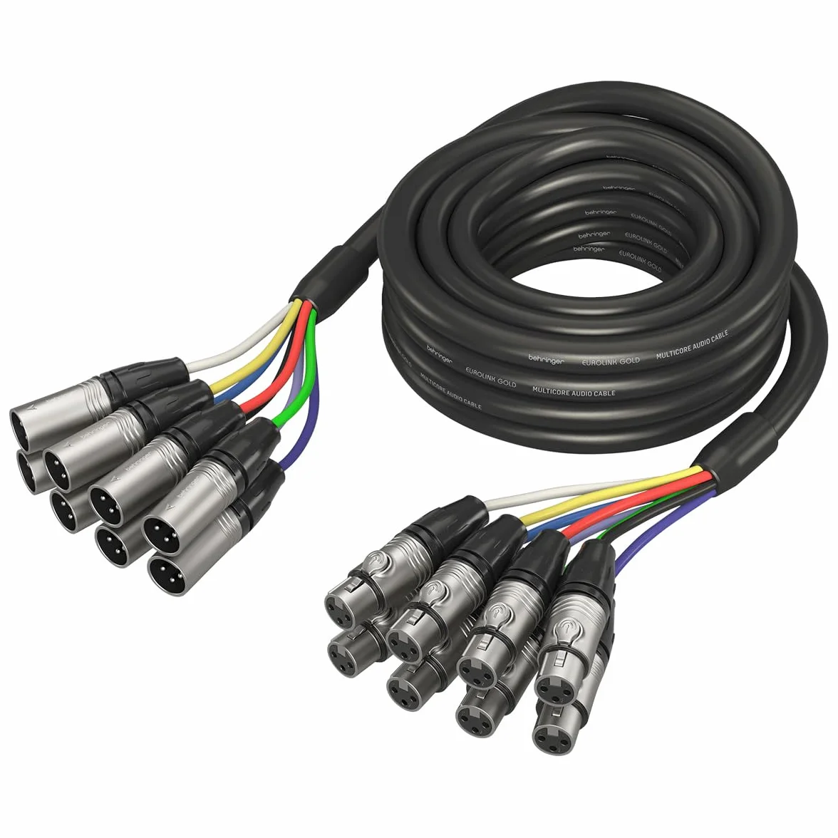 Behringer GMX-500 Gold Performance Cable multinúcleo de 8 vías de 5 m (16,4 pies) con conectores XLR