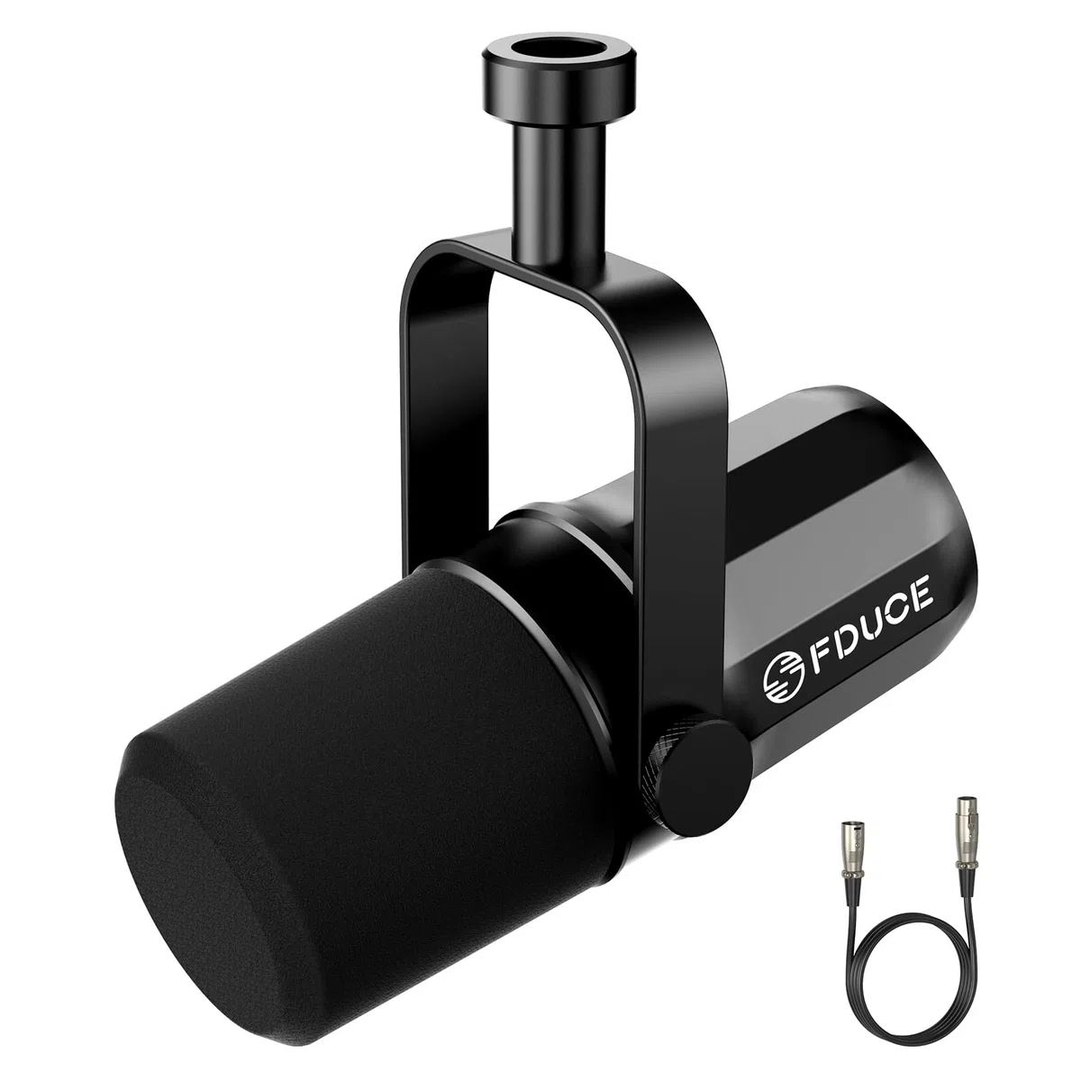 FDUCE SL40X XLR Micrófono dinámico para grabación Vocal, podcasting, Juegos, transmisión en Vivo y transmisión, micrófono cardioide Completamente metálico, tecnología de Aislamiento de Voz - Negro