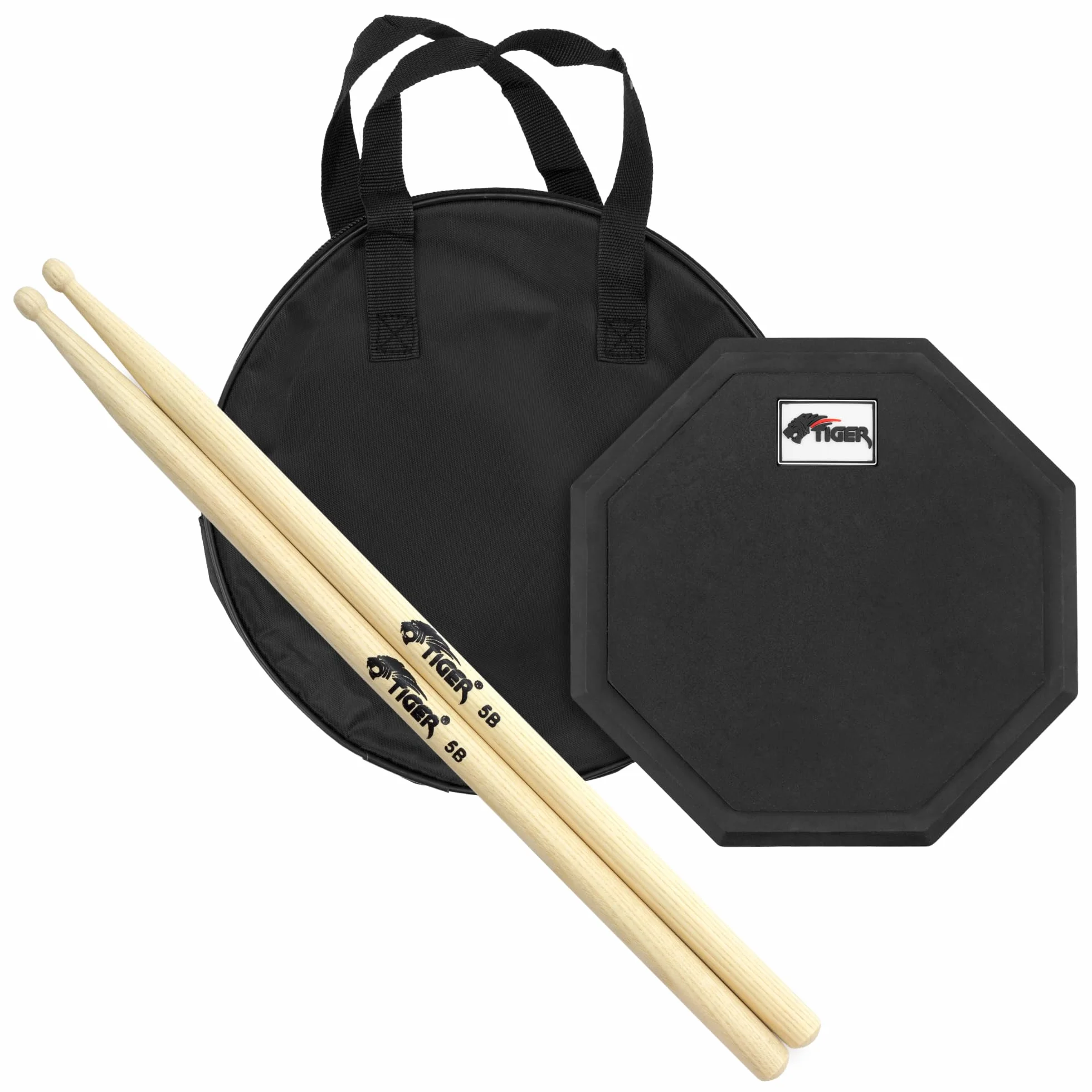 Tiger Drum - Almohadilla de práctica con bastones de nogal americano 5B